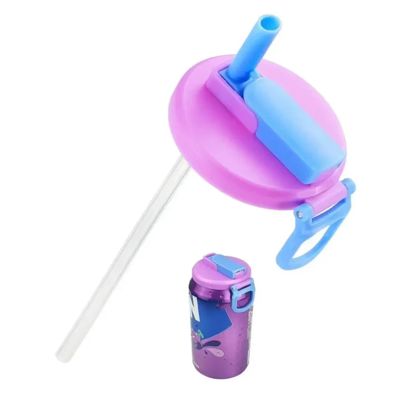 Portable Soda Can Lid and Silicone Straw Soda Can Lid Reusable Suitable For Canned Beverages Beer Juice 1pcs With 2 straws