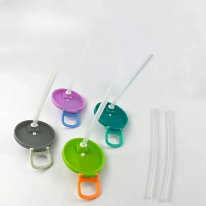 Portable Soda Can Lid and Silicone Straw Soda Can Lid Reusable Suitable For Canned Beverages Beer Juice 1pcs With 2 straws