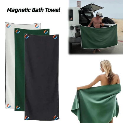 Multifunctional Outdoor Magnetic Towel Quick Dry Beach Towel Portable Privacy Cover Changing Towel for Car Camping Beach Travel