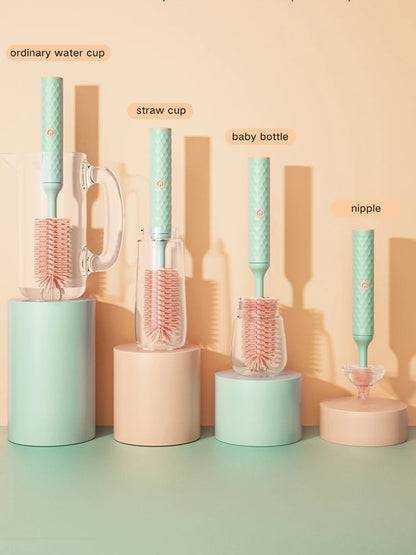 3Pcs Cleaning Brush Electric Bottle Brush Waterproof 360 Degree Rotating Long Handled Silicone Straw Pacifier Cleaning Brush Bay