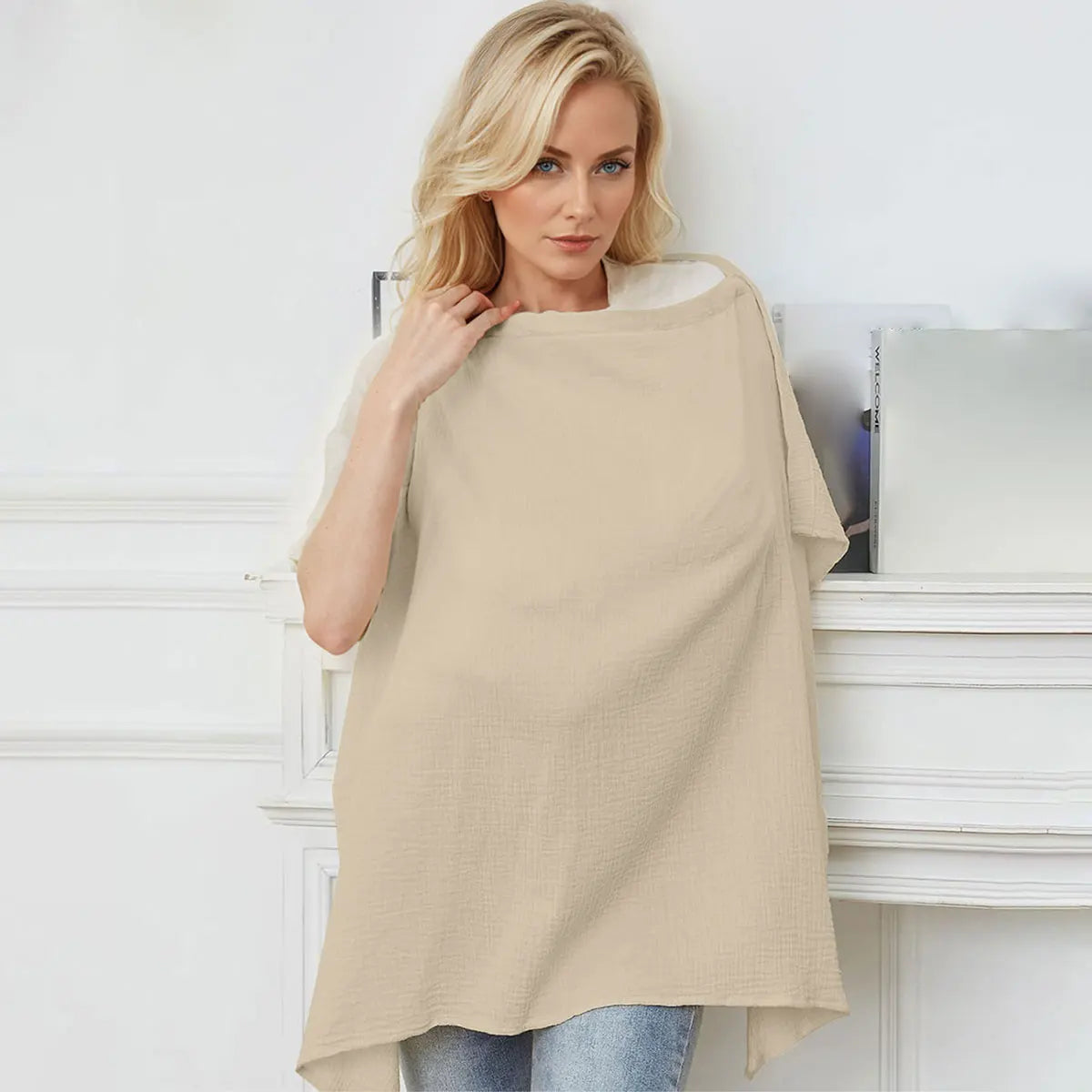 Breastfeeding towel and cover to prevent light leakage when going out for breastfeeding. Sham shielding cloth for strollers, sun