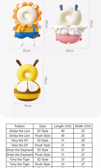 Head Protection Baby Head Protector Backpack PP Cotton Filling Toddler Crawling Walking Safety Cushion Newborn Boy Girl Room